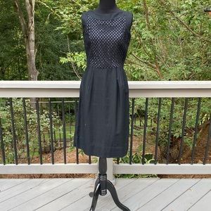 Vintage 50s 60s Metal Zipper Basket Weave Lattice Bodice Wiggle Mad Men Dress